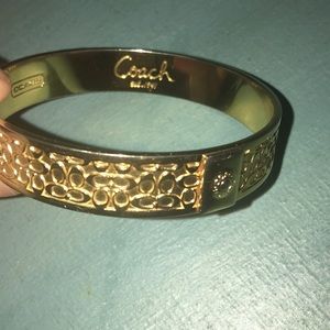 Coach signature gold bangle bracelet